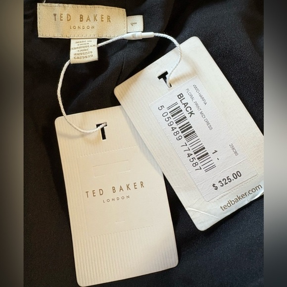 NEW w/Tags TED BAKER Harpia Floral Midi Dress with Zipper Closure US Size 4 - Picture 6 of 13